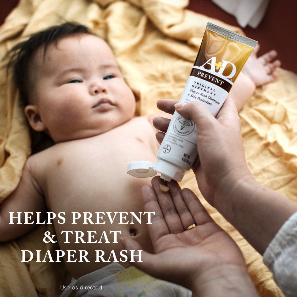 A+D Original Diaper Rash Ointment, Baby Skin Moisturizer, 4 oz Tube