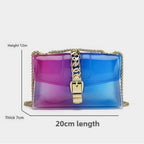 Mini summer transparent jelly bag, candy color silicone color bag, versatile chain small crossbody bag - SJB-DIAMOND ELITES