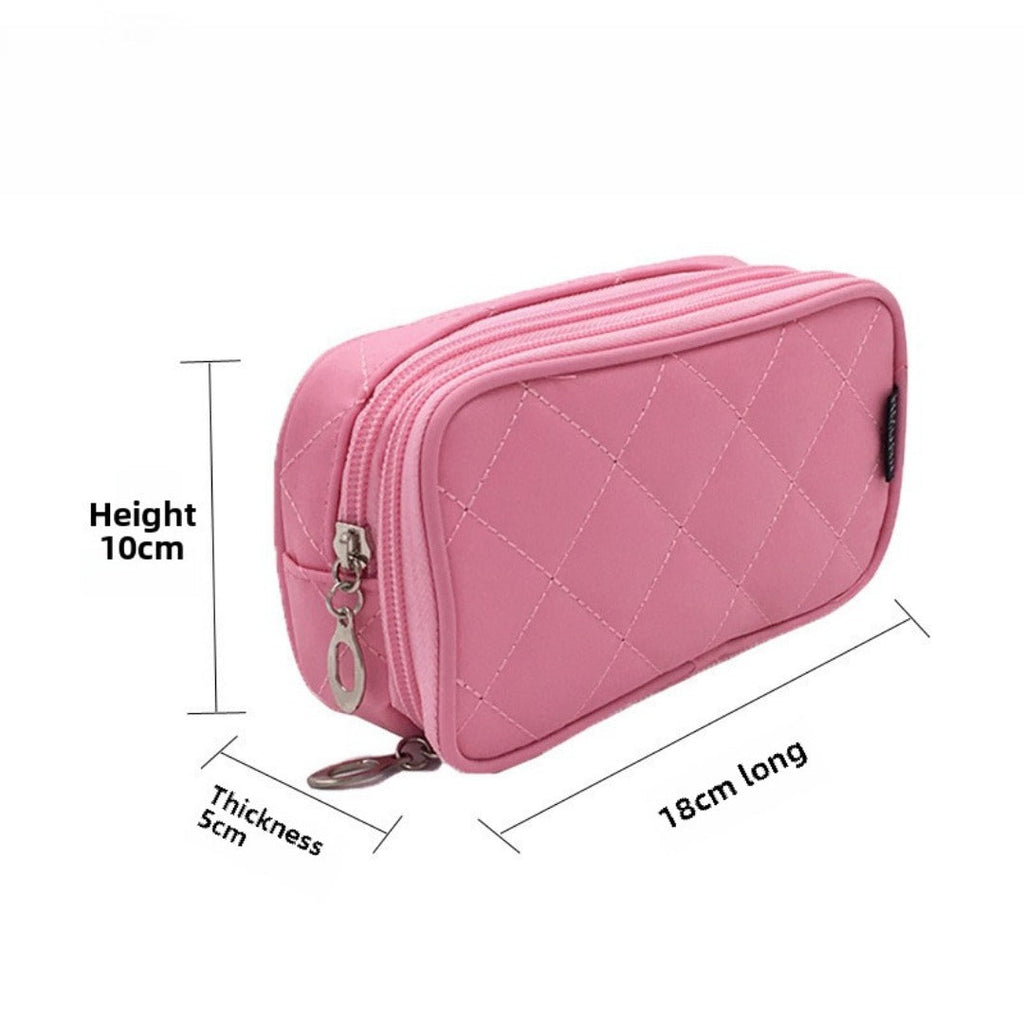 Nylon Cosmetic Bag, Waterproof Geometric Rhombus Cosmetic Wash Bag, makeup bag with compartments for College Dorm Camp Gym - SJB-DIAMOND ELITES