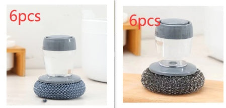 Kitchen Soap Dispensing Palm Brush Cleaner Push-type Brush Kitchen Detergent Tools Pi-Mart