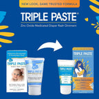 Triple Paste Diaper Rash Cream, Hypoallergenic Medicated Ointment for Babies, 2 oz