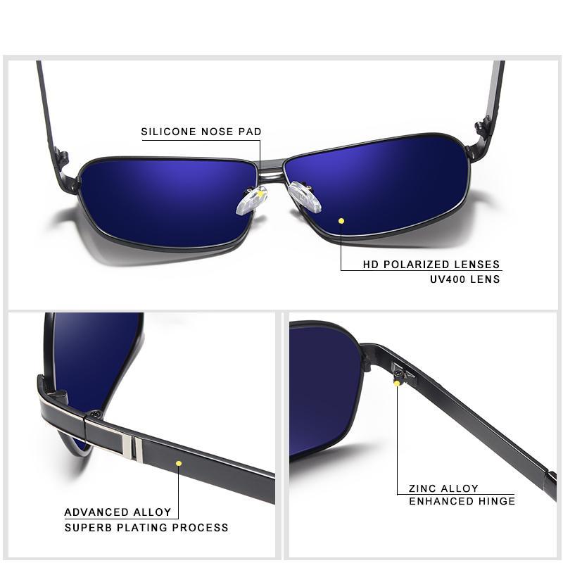 Luxury Men Business Classic Sunglasses High Quality Metal Frame and Polarized Glasses on Sunglasses With UV400 Protection - SJB-DIAMOND ELITES