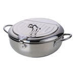 Stainless Steel Deep Frying Pan Color Band Oil Thermometer Double-layer Double Bottom Pi-Mart