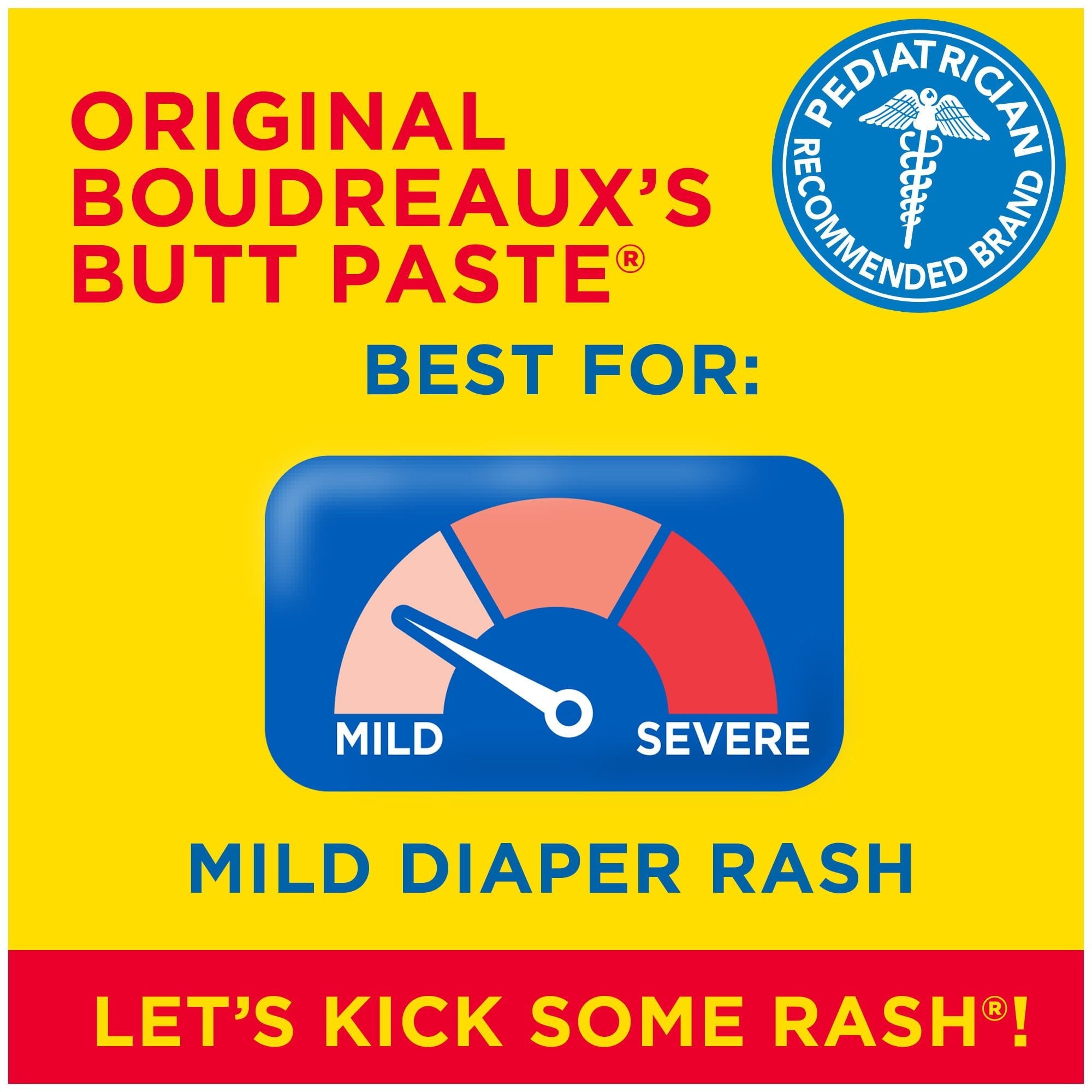 Boudreaux's Butt Paste Original Diaper Rash Cream, Ointment for Baby, 4 oz Tube, 3 Pack