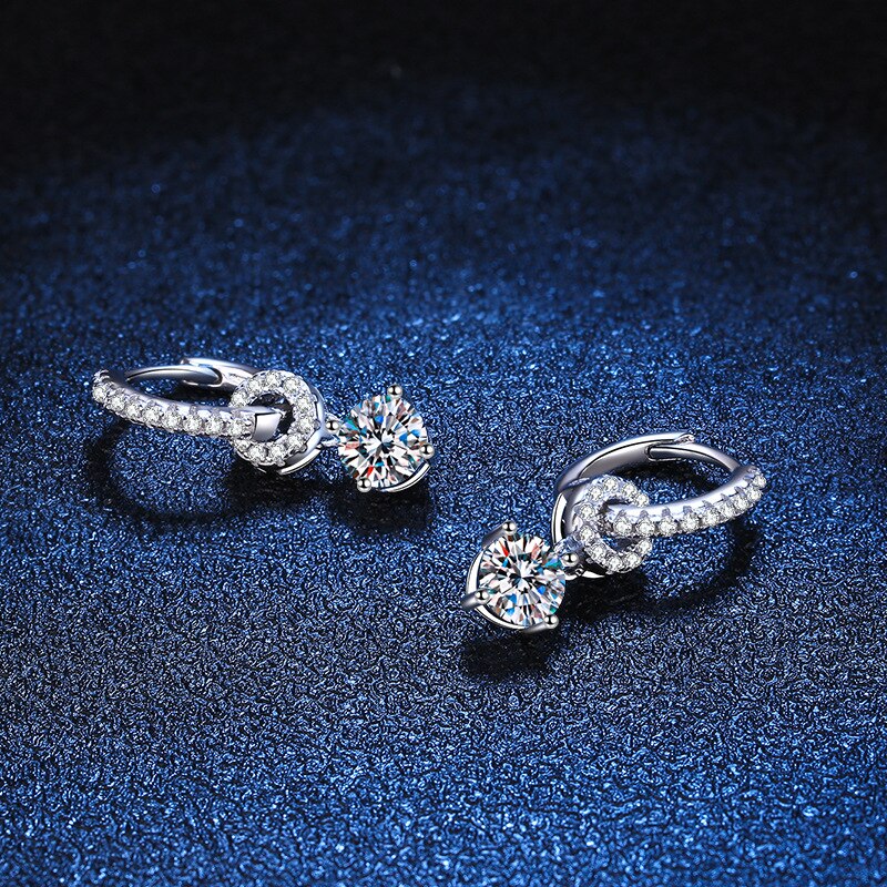 Genuine Moissanite Drop Earrings Pi-Mart