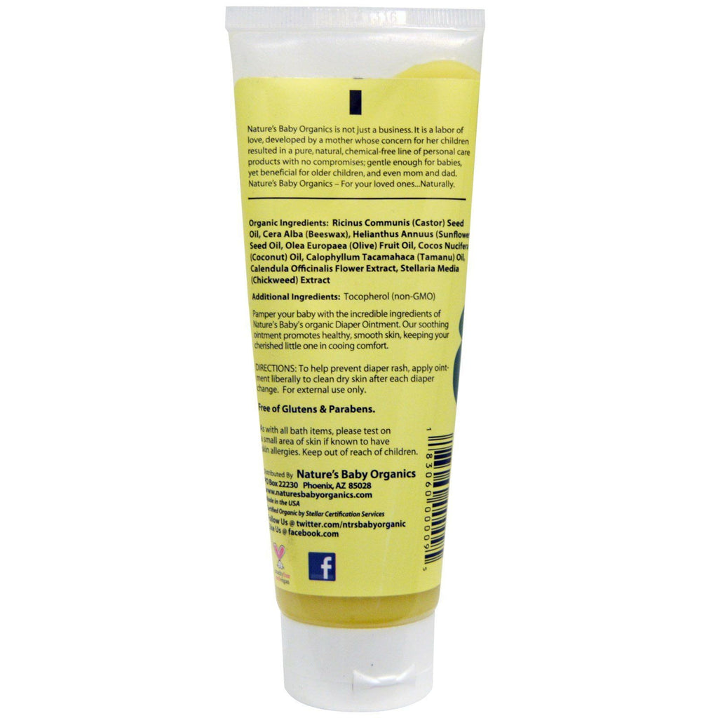 Nature's Baby Organics Fragrance Free Diaper Ointment, 3 oz
