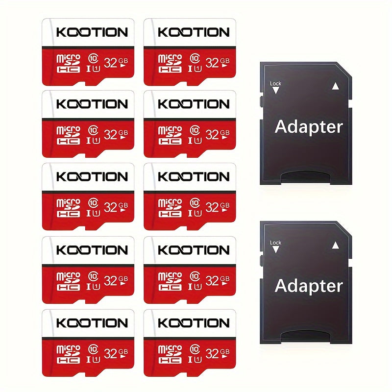[10pcs High Speed TF Card] KOOTION 10pcs/5pcs 64GB 32GB 512MB High Speed UHS-I C10 U1 TF Memory Card with SD Adapter | Mini SDXC Card for Smartphone Tablet Laptop Action Camera Dash Cam Drone Game Console Lootquake LLC