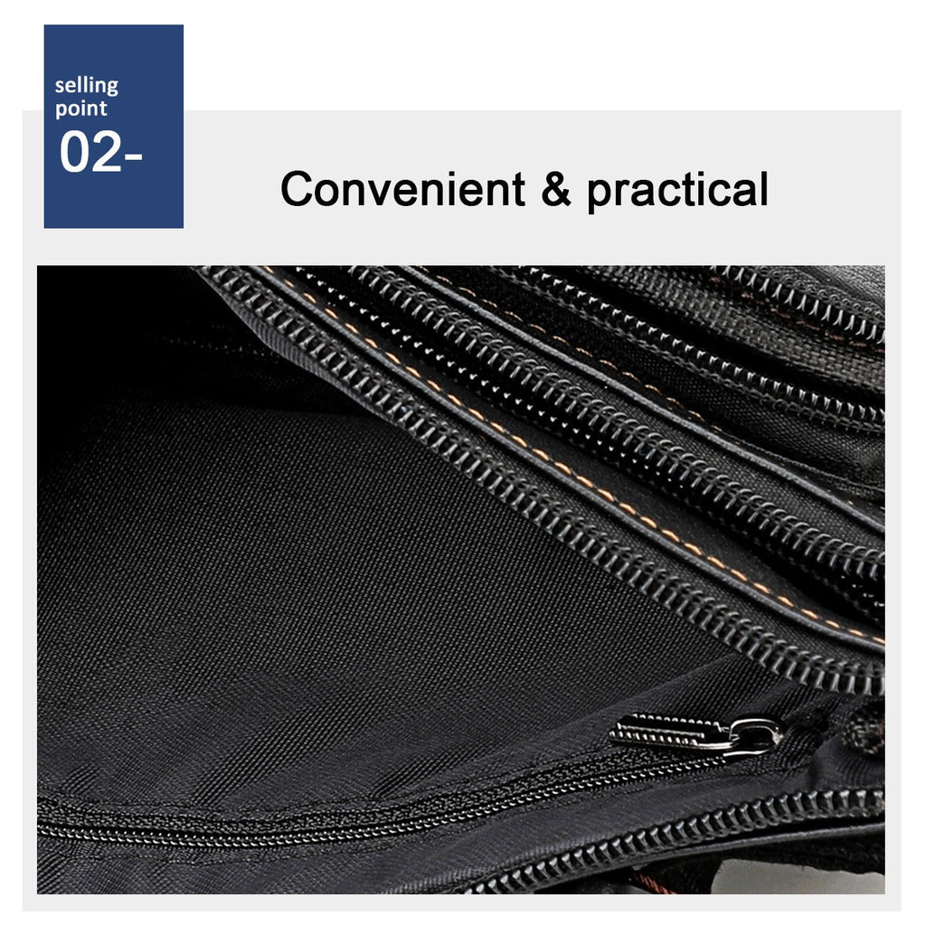 Multifunctional Genuine Leather Chest Bag & Waist Bag for Men and Women – Fanny Pack for Travel, Sports, Running, and Holidays with Multiple Pockets - SJB-DIAMOND ELITES