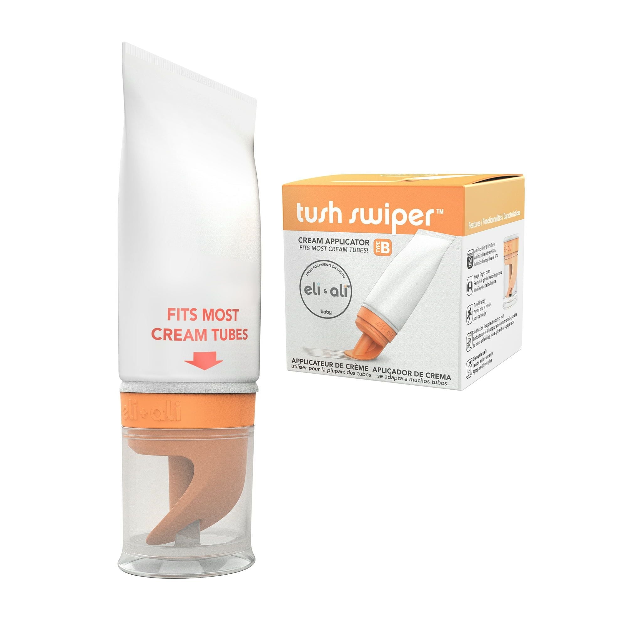 Eli & Ali Baby Tush Swiper Diaper Rash Cream Dispenser/Applicator - (Fits Most Cream Tubes) (Orange)