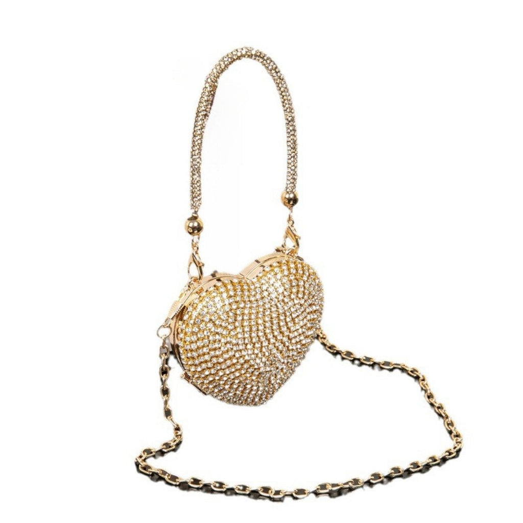 Rhinestone Dinner Bag, Mini heart purse, Small and Exquisite Shiny Dress Bag, Ball Bag, Prom Bag, Party Purse, Prom Bags Clutch, Wedding Purse Evening Purse - SJB-DIAMOND ELITES