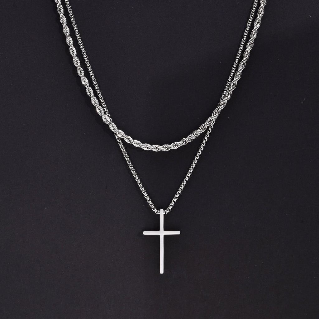 Vnox Mens Cross Necklaces Pi-Mart