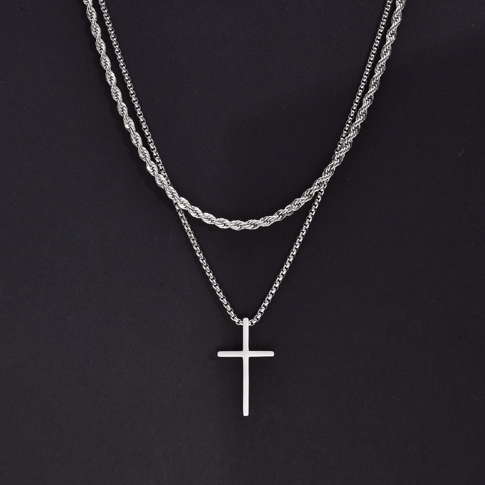 Vnox Mens Cross Necklaces Pi-Mart