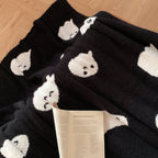 1pc Halloween Cute Cartoon Ghost Premium Sense Home Warm Blanket Nap Throw Blanket Travel Blanket Shawl Blanket Single Sided Fleece Jacquard High Quality Knitted Blanket Lootquake LLC