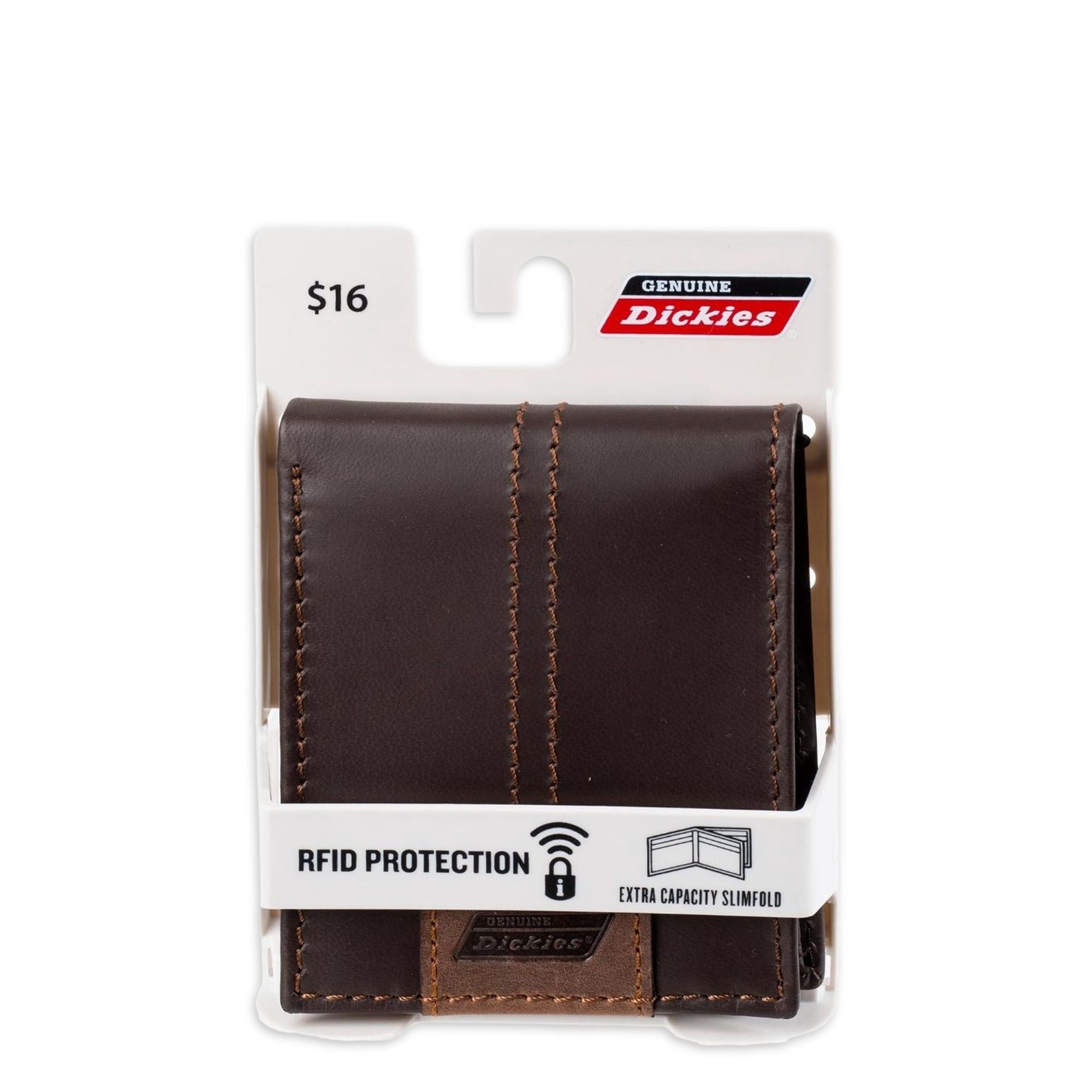 Genuine Dickies Men's Leather Extra Capacity Slimfold Wallet