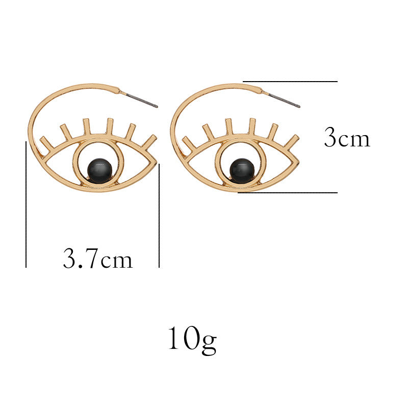 Simple Pearl Stud Earring Demon Eye Eye Earring Pi-Mart