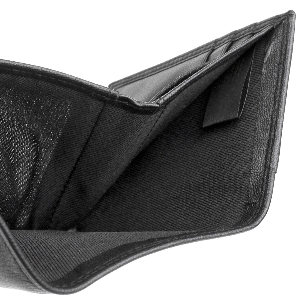 J. Buxton Men's Emblem ID Three-Fold Leather, Black