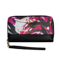 XOXO Women's Small Floral Print Saffiano Leather Zip Around Wallet with Wristlet