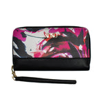 XOXO Women's Small Floral Print Saffiano Leather Zip Around Wallet with Wristlet