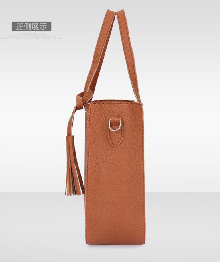 Women Bag Set Top-Handle Big Capacity Female Tassel Handbag Fashion Shoulder Bag Ladies PU Leather Crossbody Bag bolsas feminin Pi-Mart