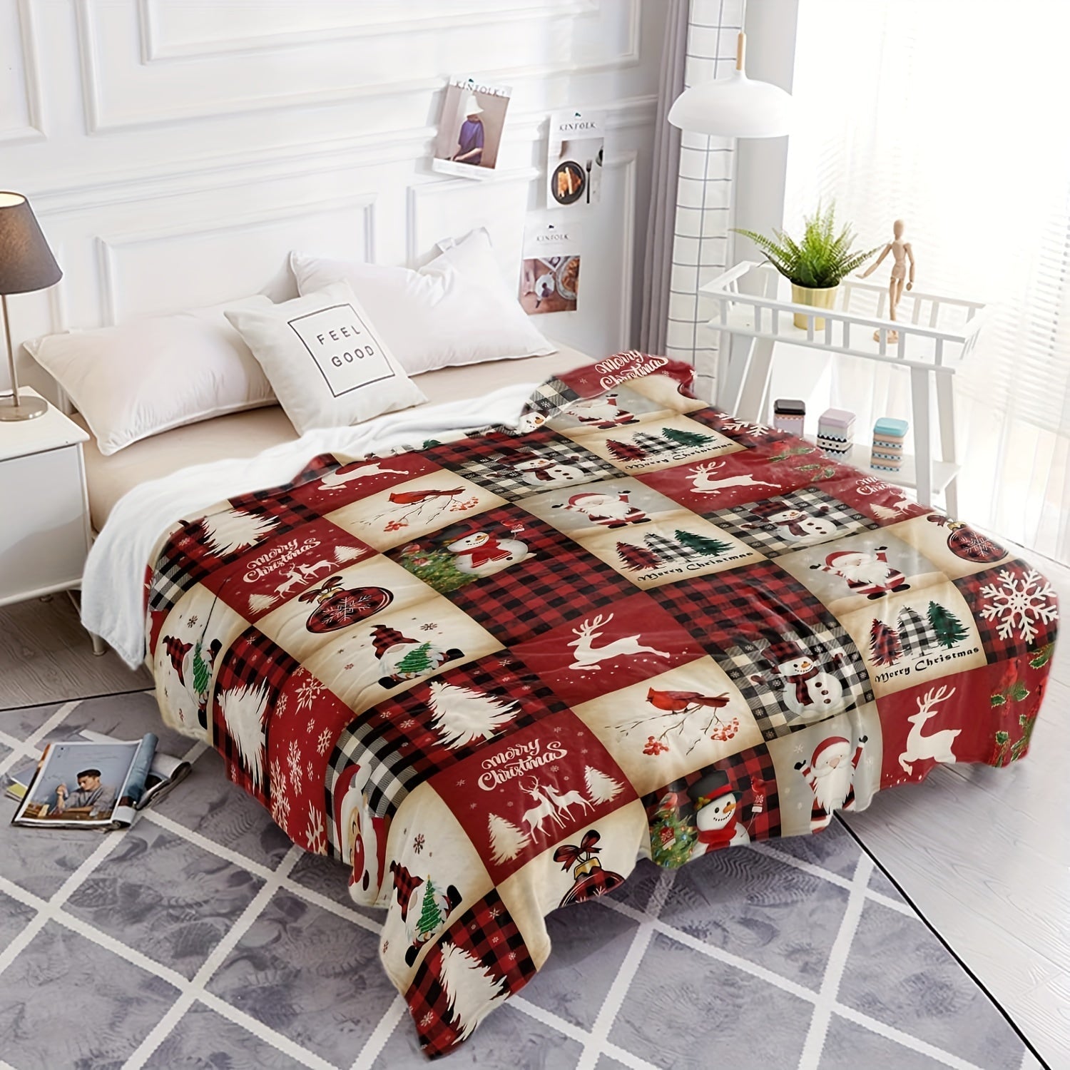 1pc Cozy Cartoon Print Flannel Blanket - Soft, Warm, and Versatile Throw for Couch, Sofa, Office, Bed, Camping, and Travel - Perfect Multi-Purpose Gift for All Seasons