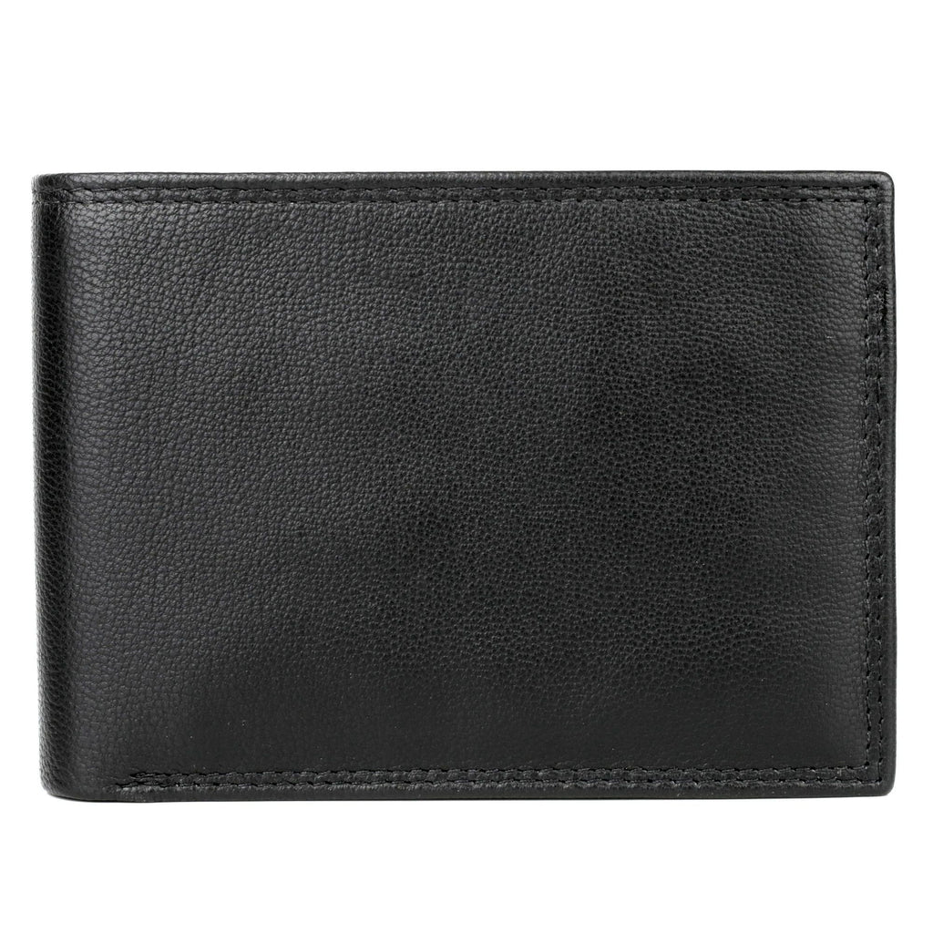J. Buxton Men's Emblem Double ID Billfold Leather, Black