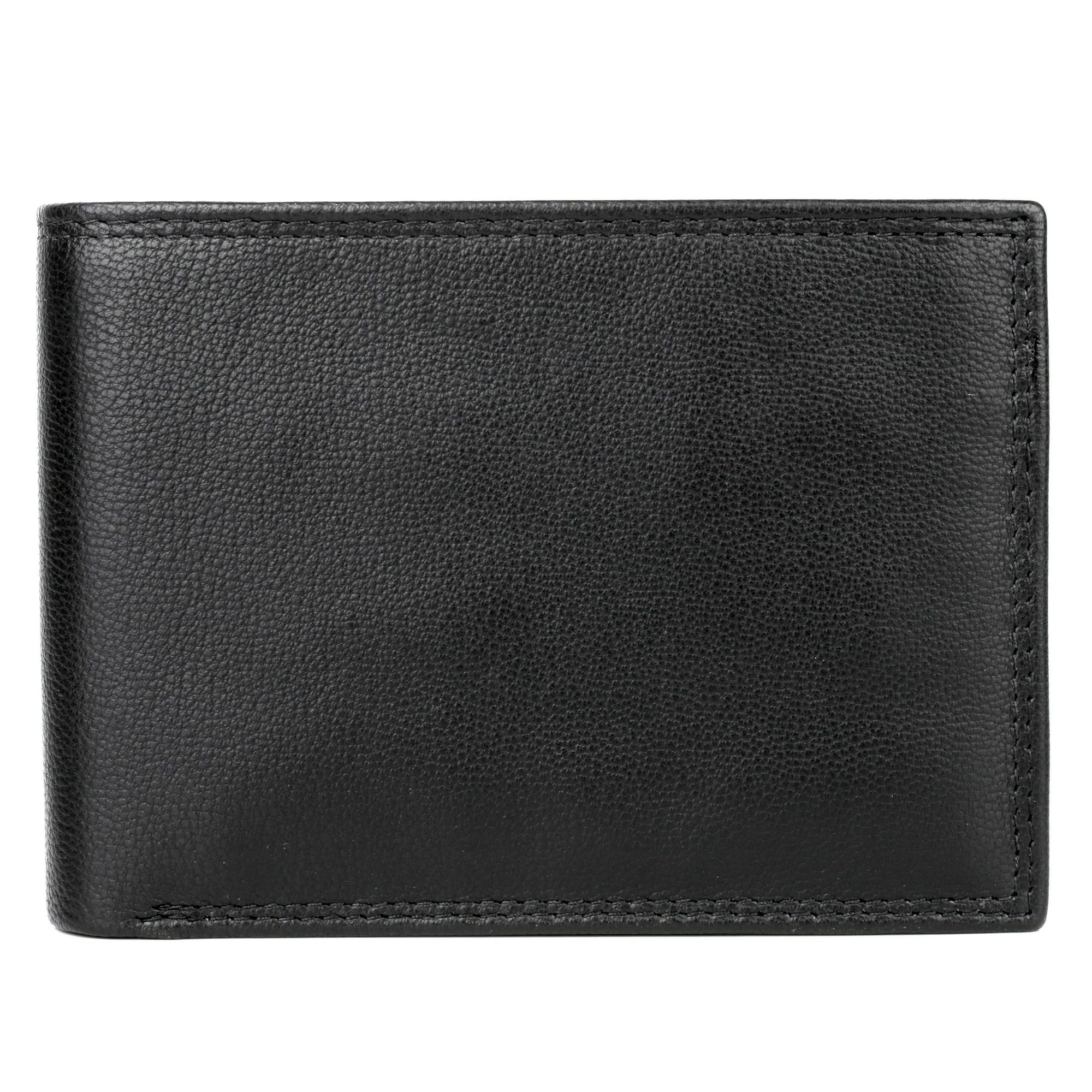 J. Buxton Men's Emblem Double ID Billfold Leather, Black