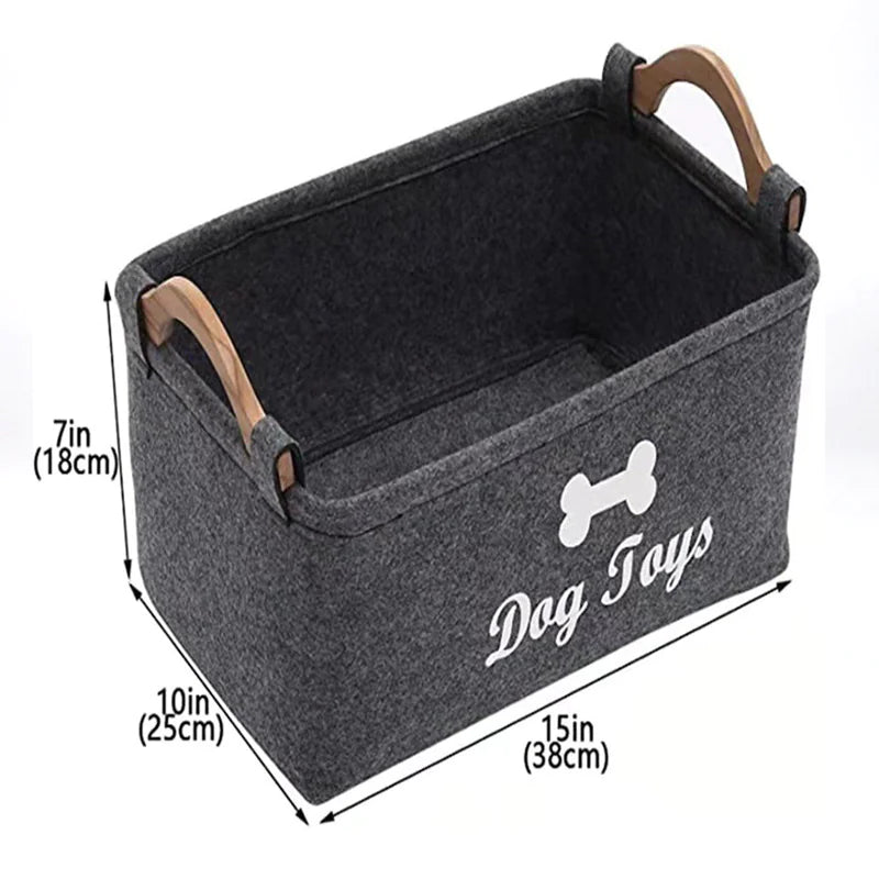 Felt Pet Toy Storage Basket Pi-Mart
