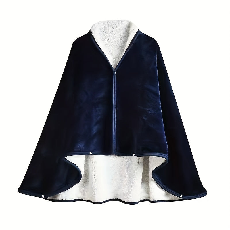 1pc Wearable Blanket, Double Flannel Sherpa Shawl Cover Blanket Air Conditioning Nap Blanket Cover Waist Legs Lazy Nap Multi-functional Office Blanket Lootquake LLC