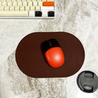 [Small Solid Color Mouse Pad] Oval Small Mouse Pad Single-sided Solid Color Universal Non-slip Pad Mouse Pad Suitable For Laptop Office Faux Leather Gaming Mouse Pad Lootquake LLC