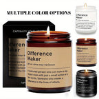 1pc, Lavender Scented Candle, "Difference Maker" Inspirational Quote, 33.81oz Glass Jar with Wick, Bee & Soy Wax, Perfect Gift for Women, Men, Best Friends, Teachers, Bosses, Leaders, Mentors, for Christmas, Thanksgiving, Bir Lootquake LLC