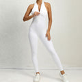 Zippered Yoga Fitness Jumpsuit Sleeveless Tummy Control Stretch Shapewear Butt Lifting Sportswear Women Fashion Outfits Clothing Pi-Mart