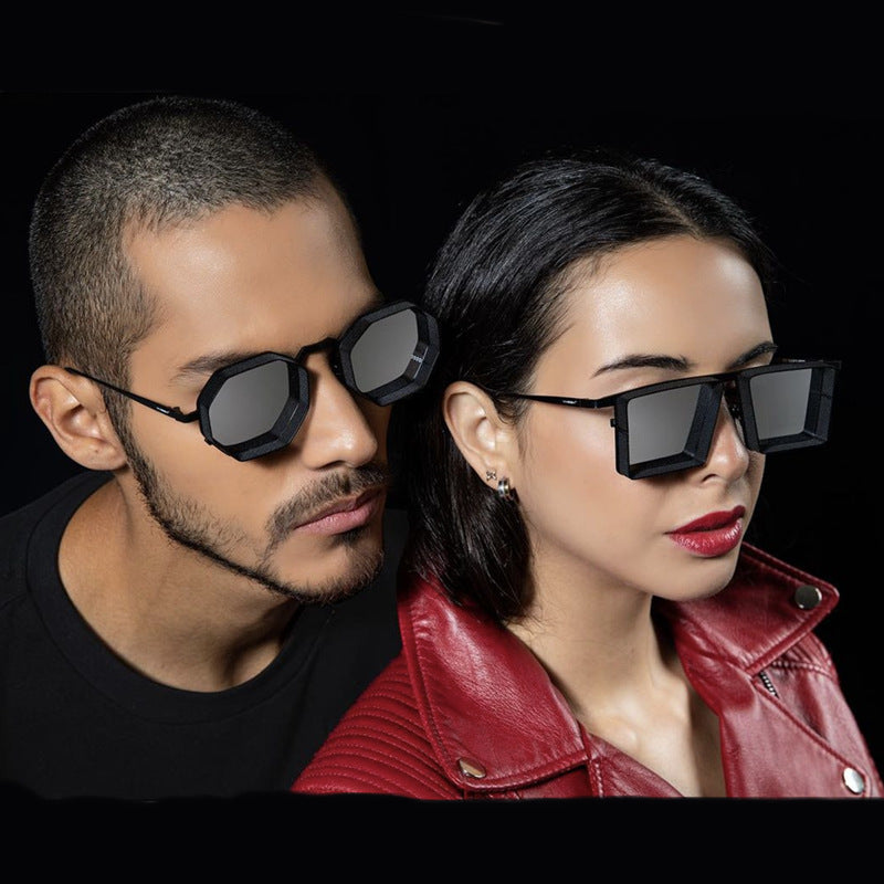 Polygon Hollow Frame Sun Glasses - SJB-DIAMOND ELITES