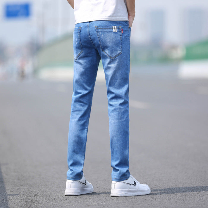 Spring And Summer Denim Trousers Men's Slim Straight Stretch Lootquake LLC