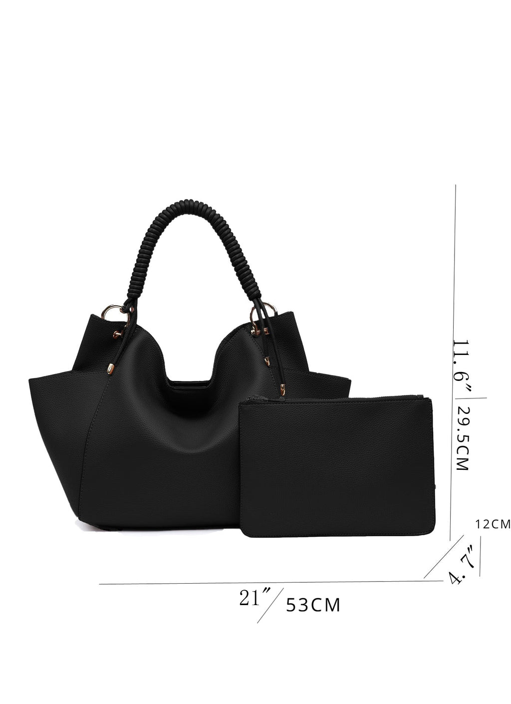 Women's Tote Bag Soft Hobo Bag With Unique Braided Woven Handle, Elegant Shoulder Purse With Matching Wallet Leather Purse Ladies Top-handle Shoulder Bags for Work, Casual, Travel - SJB-DIAMOND ELITES