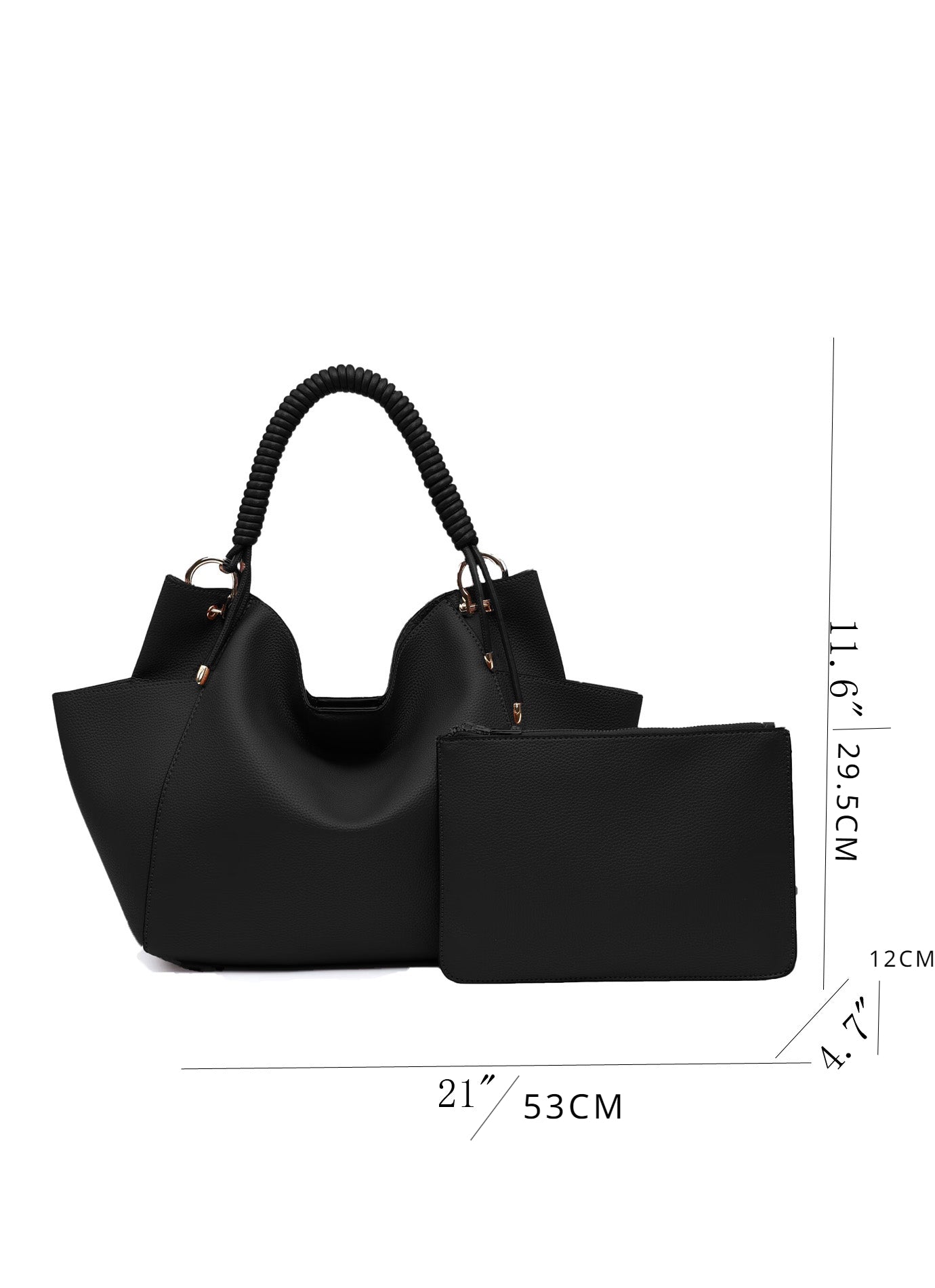 Women's Tote Bag Soft Hobo Bag With Unique Braided Woven Handle, Elegant Shoulder Purse With Matching Wallet Leather Purse Ladies Top-handle Shoulder Bags for Work, Casual, Travel - SJB-DIAMOND ELITES