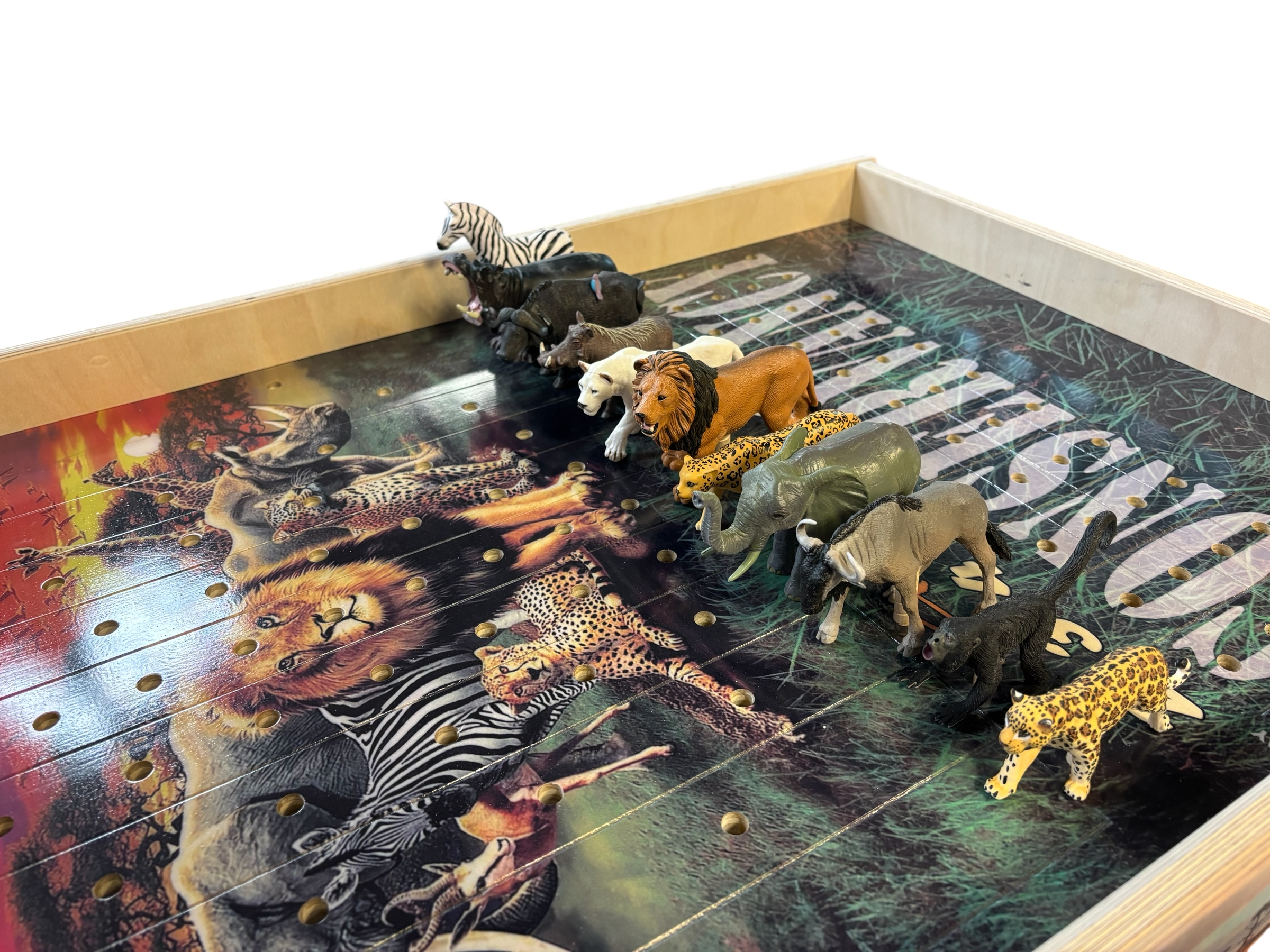 Safari Theme -  Jumbo 24”x48” Horse Game with Integrated Chip Pot Big Buck Derby Themed/ Hunting Themed Games/ Deer Themed Horse Racing/ Large Party Games/ Camping - SJB-DIAMOND ELITES
