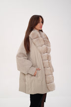 Genuine Polar Fox Boucle Down Coat - SJB-DIAMOND ELITES