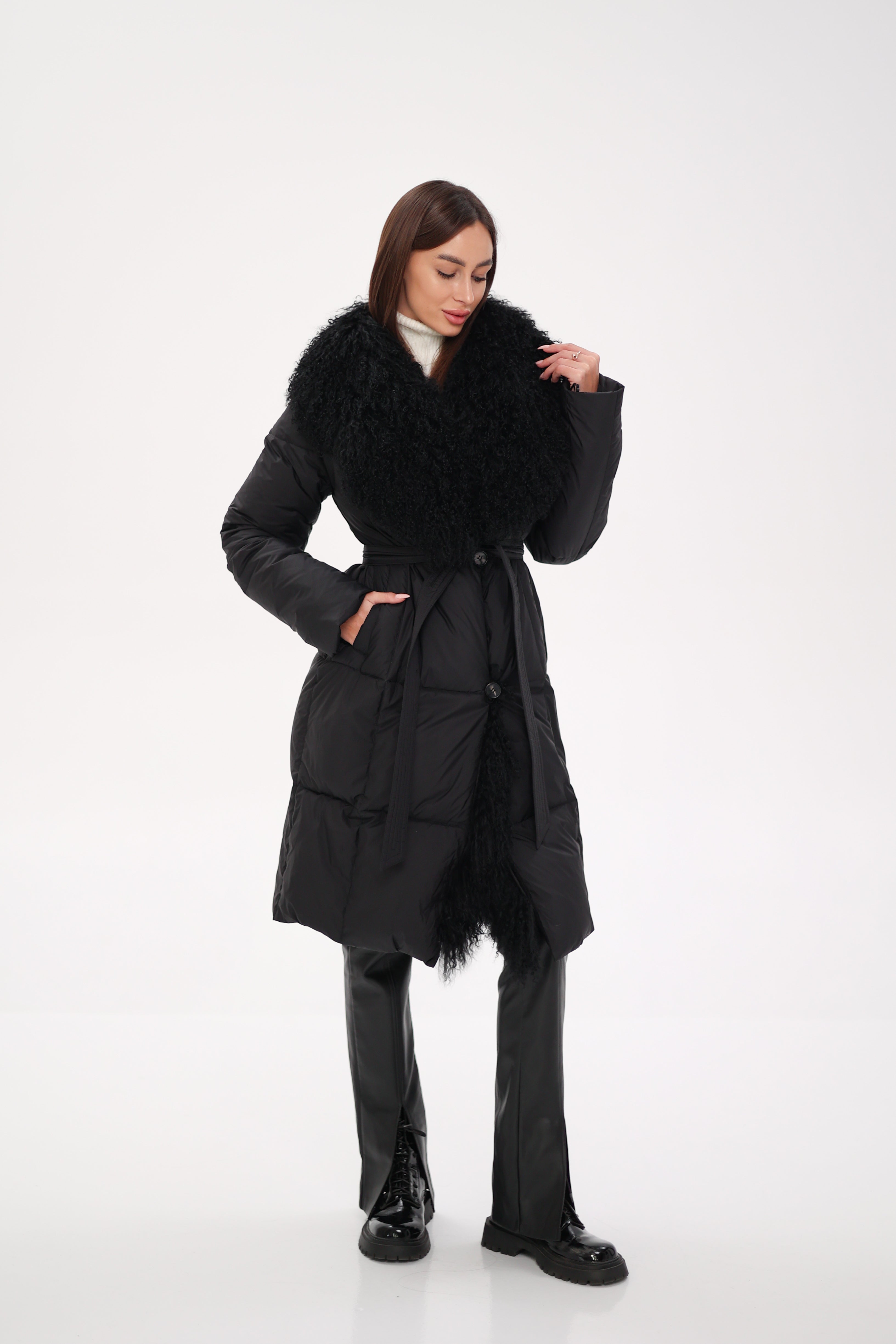 Genuine Lama Fur Premium Down Coat - SJB-DIAMOND ELITES