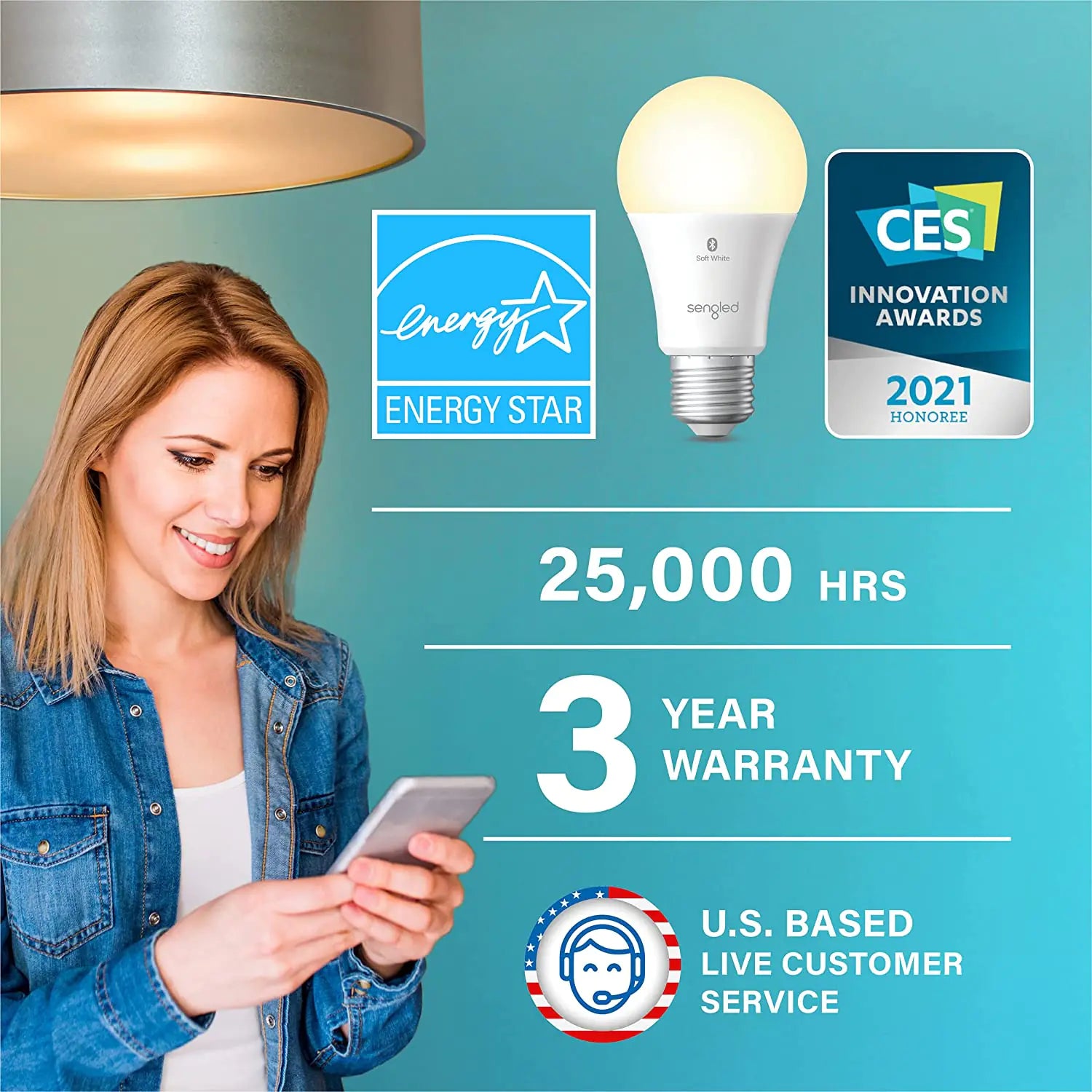 LED Smart Light Bulb, Alexa Compatible Pi-Mart