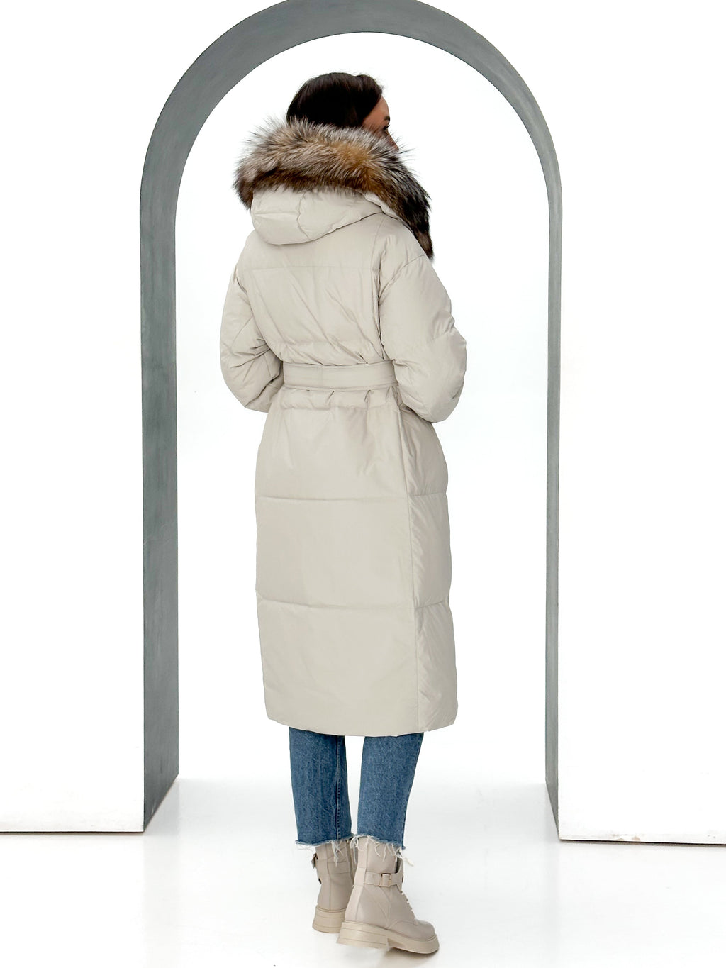 Alice Genuine Silver Fox Down Fill Coat - SJB-DIAMOND ELITES