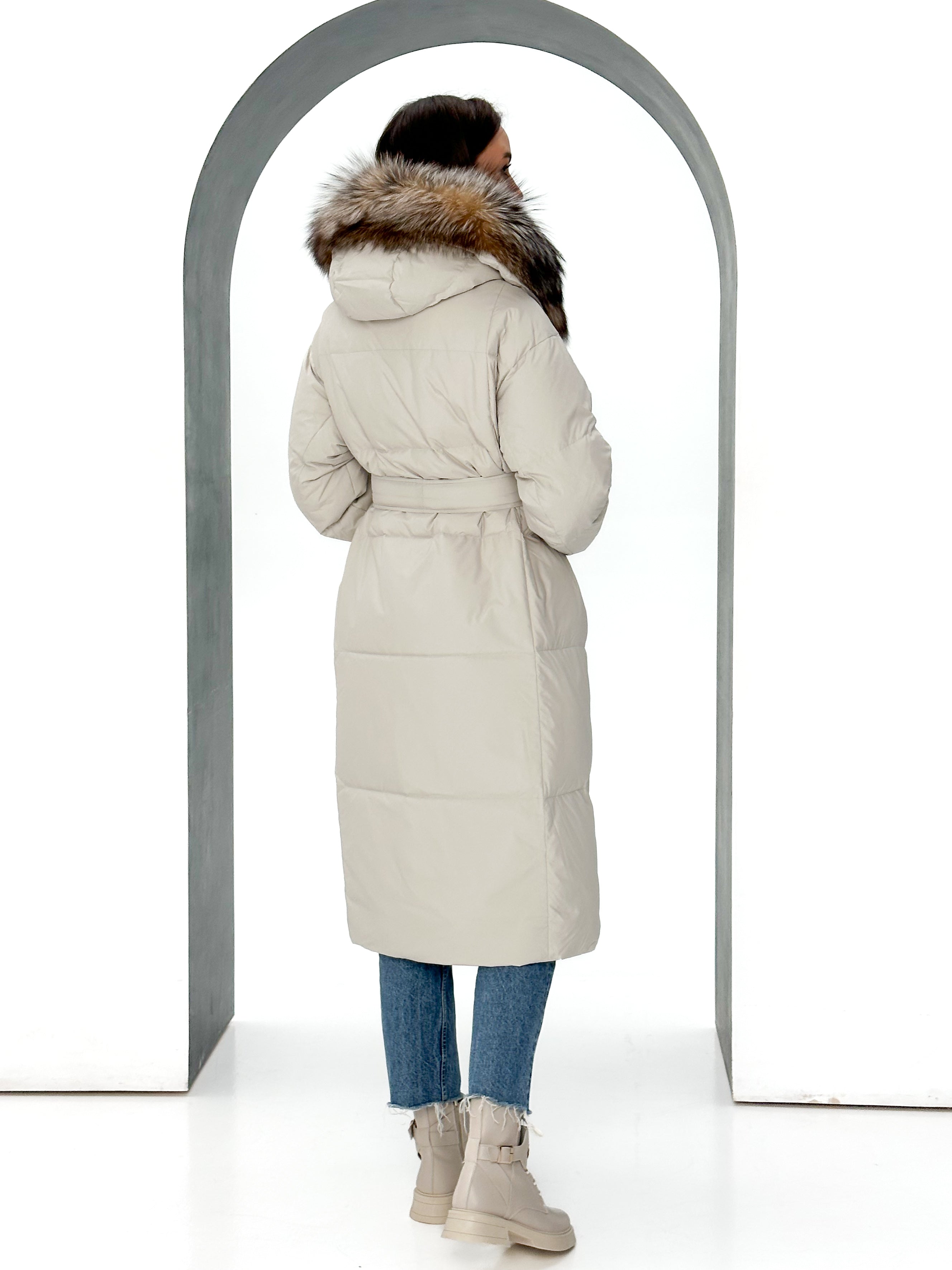 Alice Genuine Silver Fox Down Fill Coat - SJB-DIAMOND ELITES