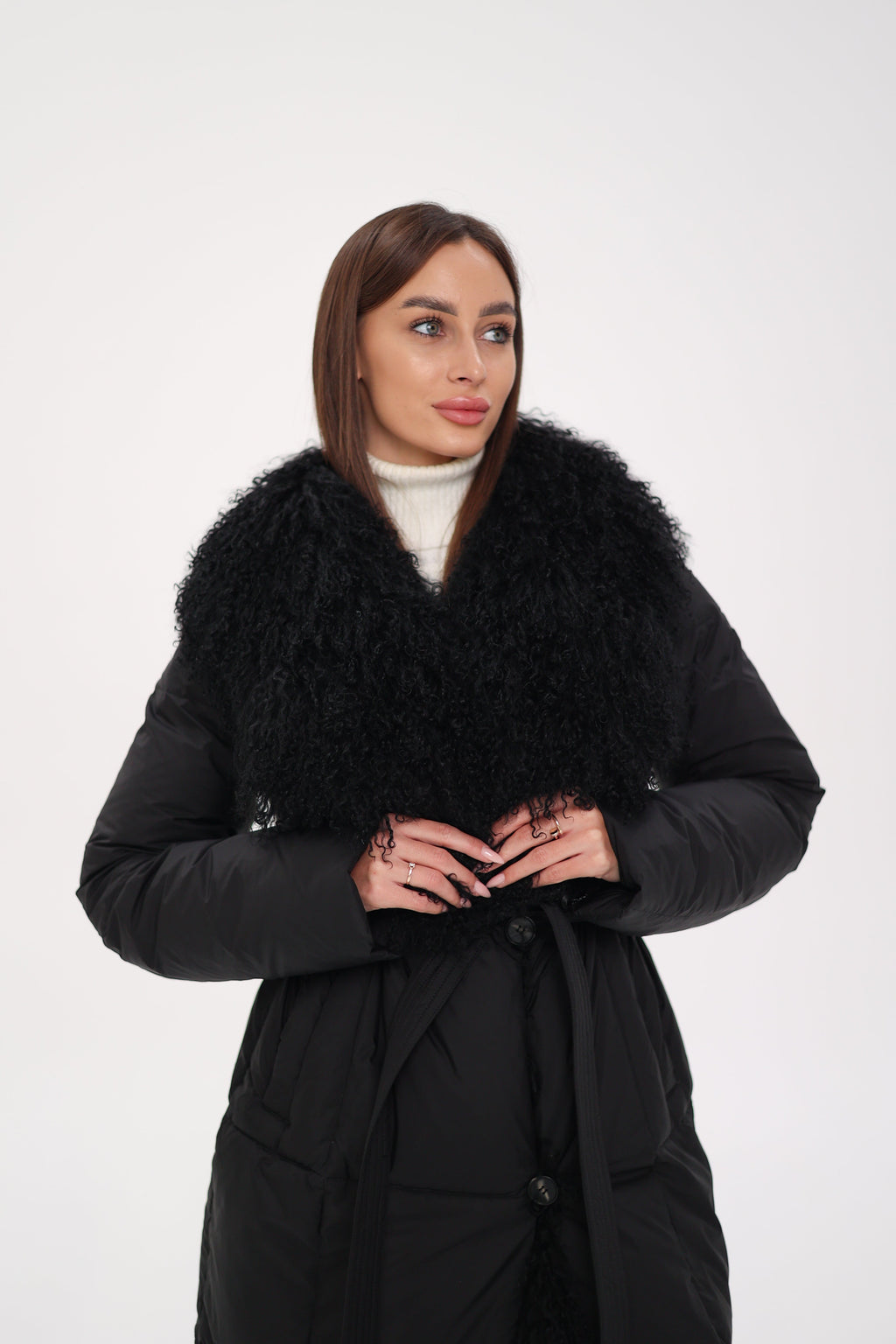 Genuine Lama Fur Premium Down Coat - SJB-DIAMOND ELITES