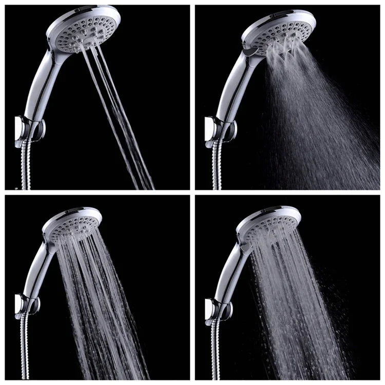 High Pressure Shower Head 5 Settings Handheld Shower Heads Spray With 5 FT Hose Pi-Mart