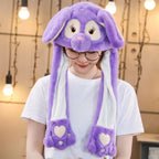 Rabbit Ear Airbag Hat: Fun Plush Toy Cap for Kids and Adults