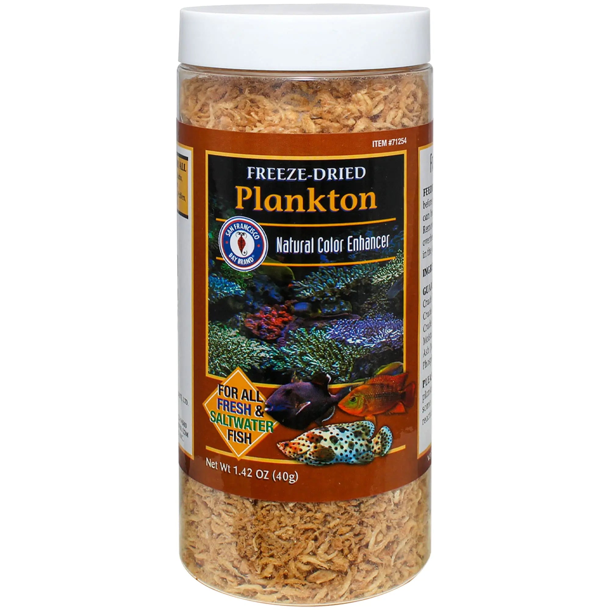 San Francisco Bay Brand Freeze-Dried Plankton Fish Food - Natural Color Enhancer for All Freshwater and Saltwater Fish Cichlids Tetras Catfish - High Protein (67.4%) Tetra Fish Food - 1.42 oz (40g) Lootquake LLC