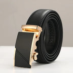 Genuine Leather Men's Belt with Automatic Buckle Pi-Mart