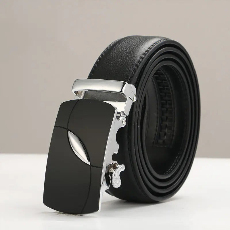 Genuine Leather Men's Belt with Automatic Buckle Pi-Mart