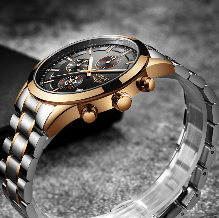 Men's Waterproof  Watch With Chronometers And Date Display Unique Design Perfect Gift Stevvex