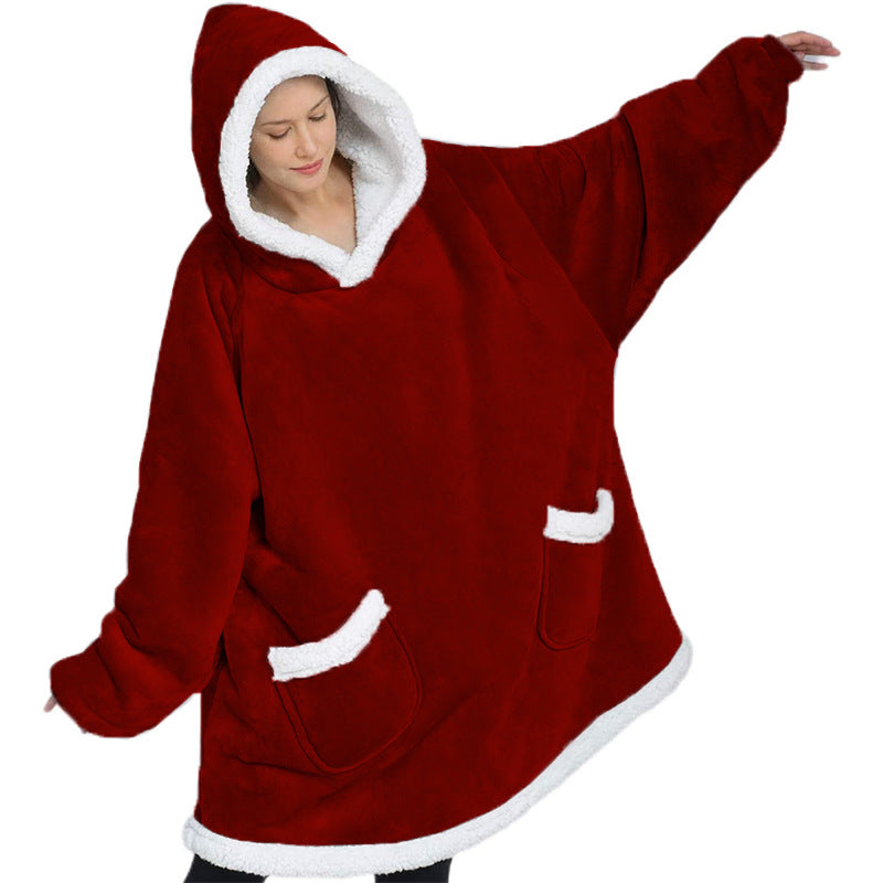 Modern Oversized Hoodie Blanket With Sleeves Sweatshirt Woman Fleece Hoody Women Pocket Female Hooded Oversized Hoodie Blanket Fleece Warm Cozy Blanket for Women One Size Fits All Men Women Stevvex