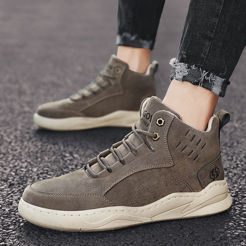 Business Men's High Quality Casual Shoes Fashion Trend Men's Sports Leather Shoes Comfortable Lace-Up Non-Slip Walking Shoes Leather Luxury Non-Slip Hiking Boots Outdoor Lightweight Shoes Stevvex